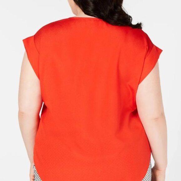 Calvin Klein Plus Size Cap-Sleeve Top - Picture 2 of 6